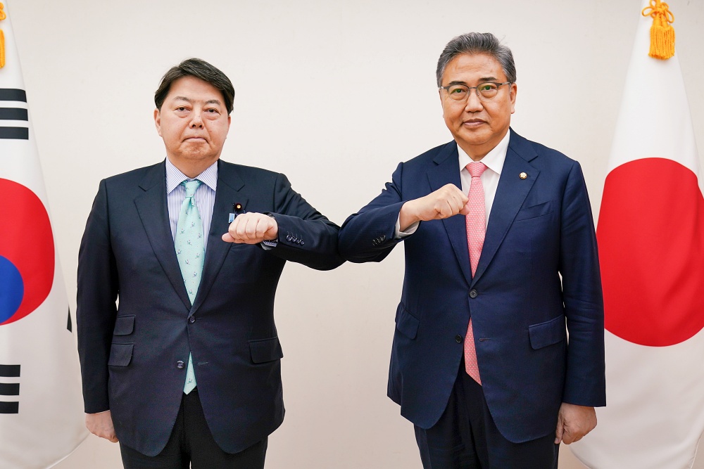 박진 외교부장관 후보자와 하야시 일본 외무대신과의 회담