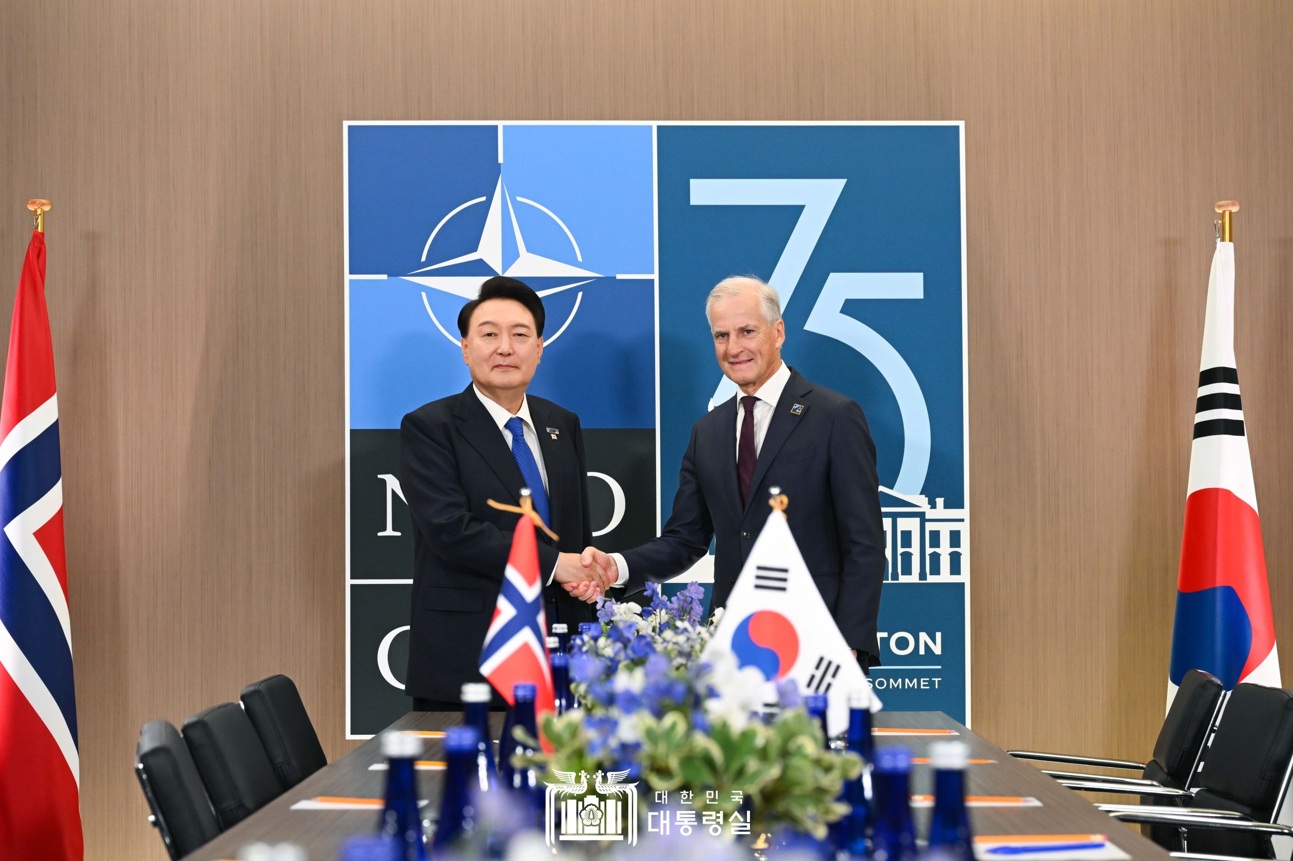 윤석열 대통령, NATO 정상회의 참석 계기 노르웨이 총리와 정상회담 개최